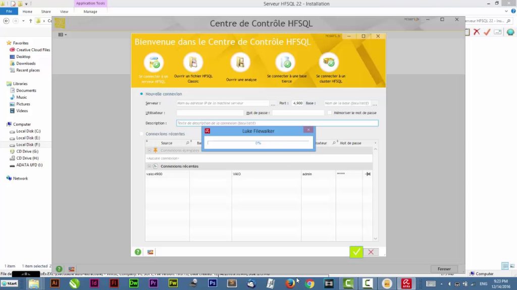 Installation Centre de Contrôle HFSQL 22