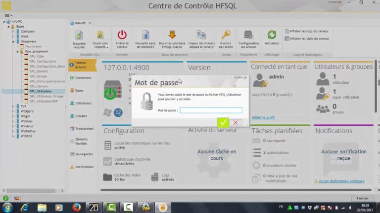 Integration Groupware utilisateur dans serveur HFSQL