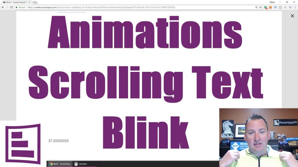 PowerApps Animation, Flashing Text, and Scrolling