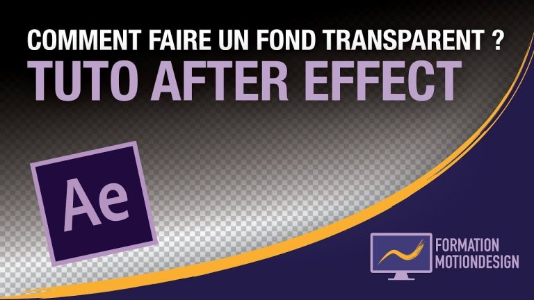 Comment faire une vidéo fond transparent sur after effect ?