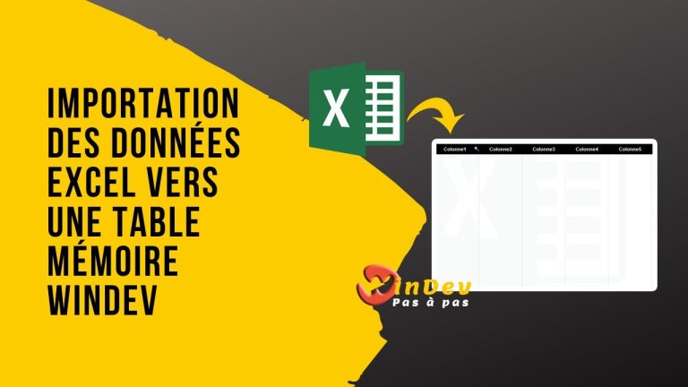 Importation des données excel vers une table mémoire WinDev
