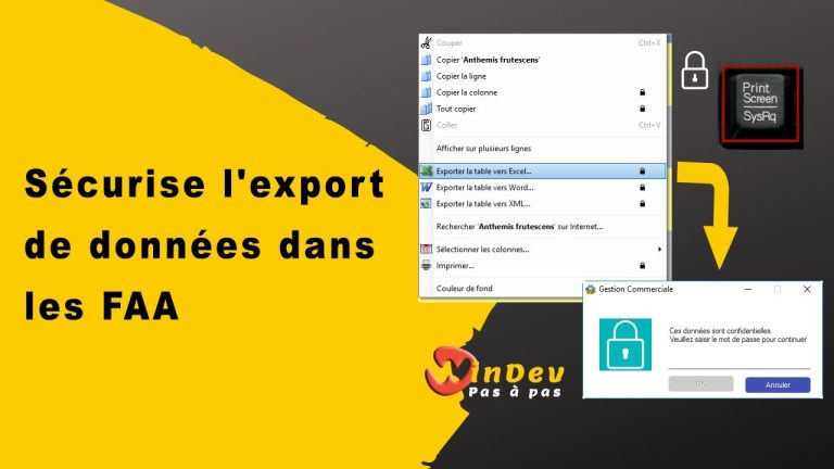Sécurise l’export de données dans les FAA