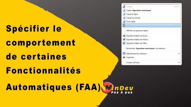 Spécifier le comportement de certaines Fonctionnalités Automatiques d’Application (FAA)