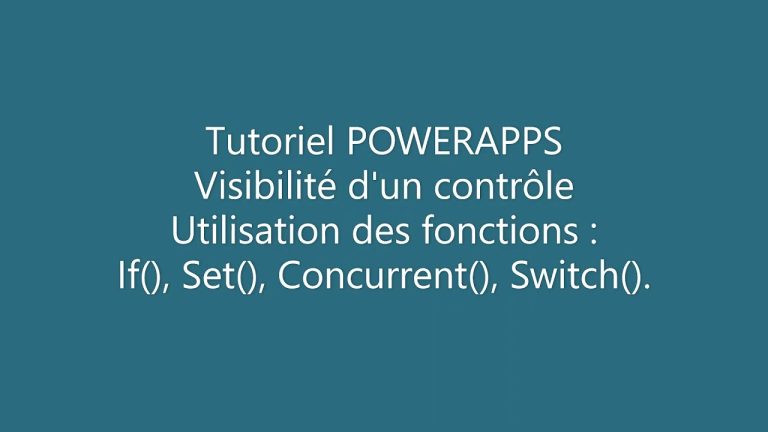 PowerApps – Rendre visible un contrôle avec un autre contrôle