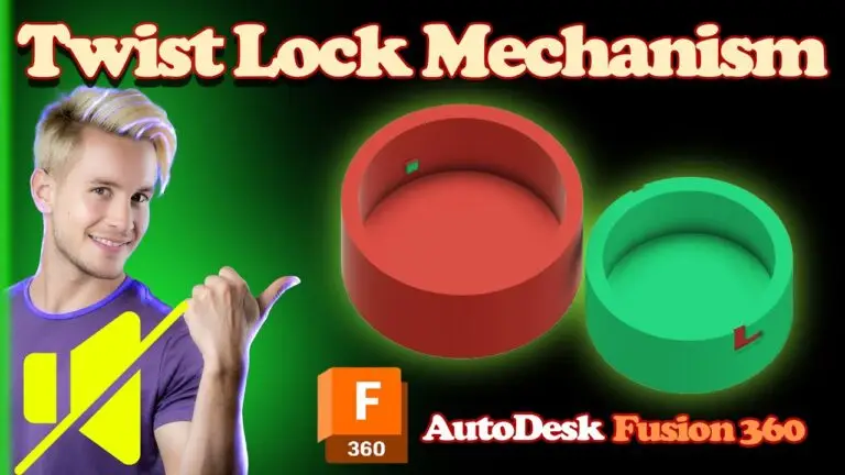 How to Design a Twist Lock Mechanism in fusion 360 #3d #