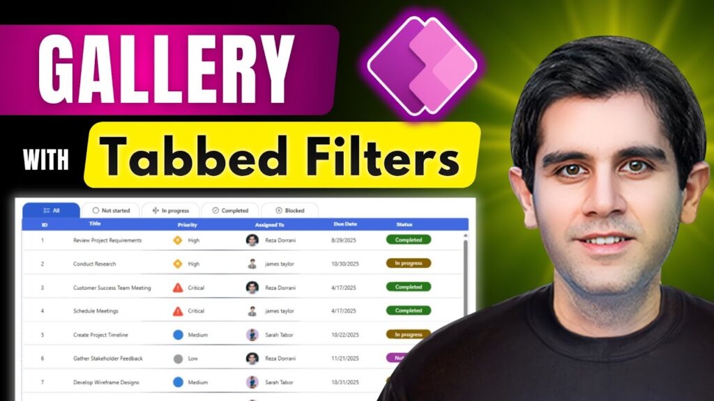 Power Apps Gallery with Tabbed Filters | Step-by-Step Tutorial