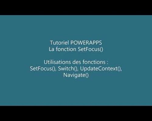 PowerApps – Formule SetFocus()