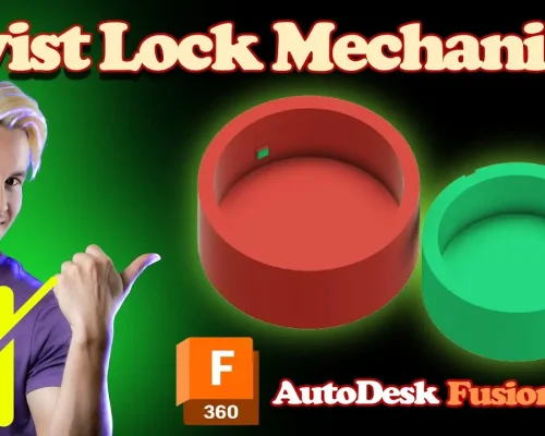 How to Design a Twist Lock Mechanism in fusion 360 #3d #