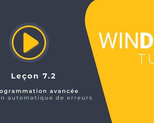 Tutoriel WINDEV : Leçon 7.2. Programmation avancée – Gestion automatique des erreurs