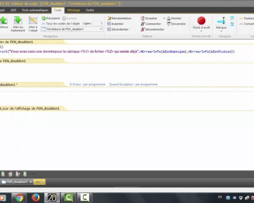 Désactiver gestion automatique des erreurs